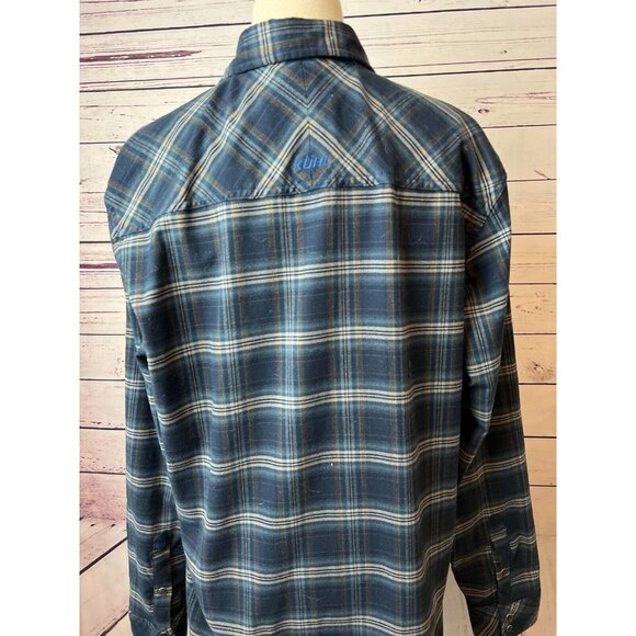 Kuhl flannel shirt size Large Mens Plaid Pearl Snap Western Western Flap Pockets - Picture 6 of 12